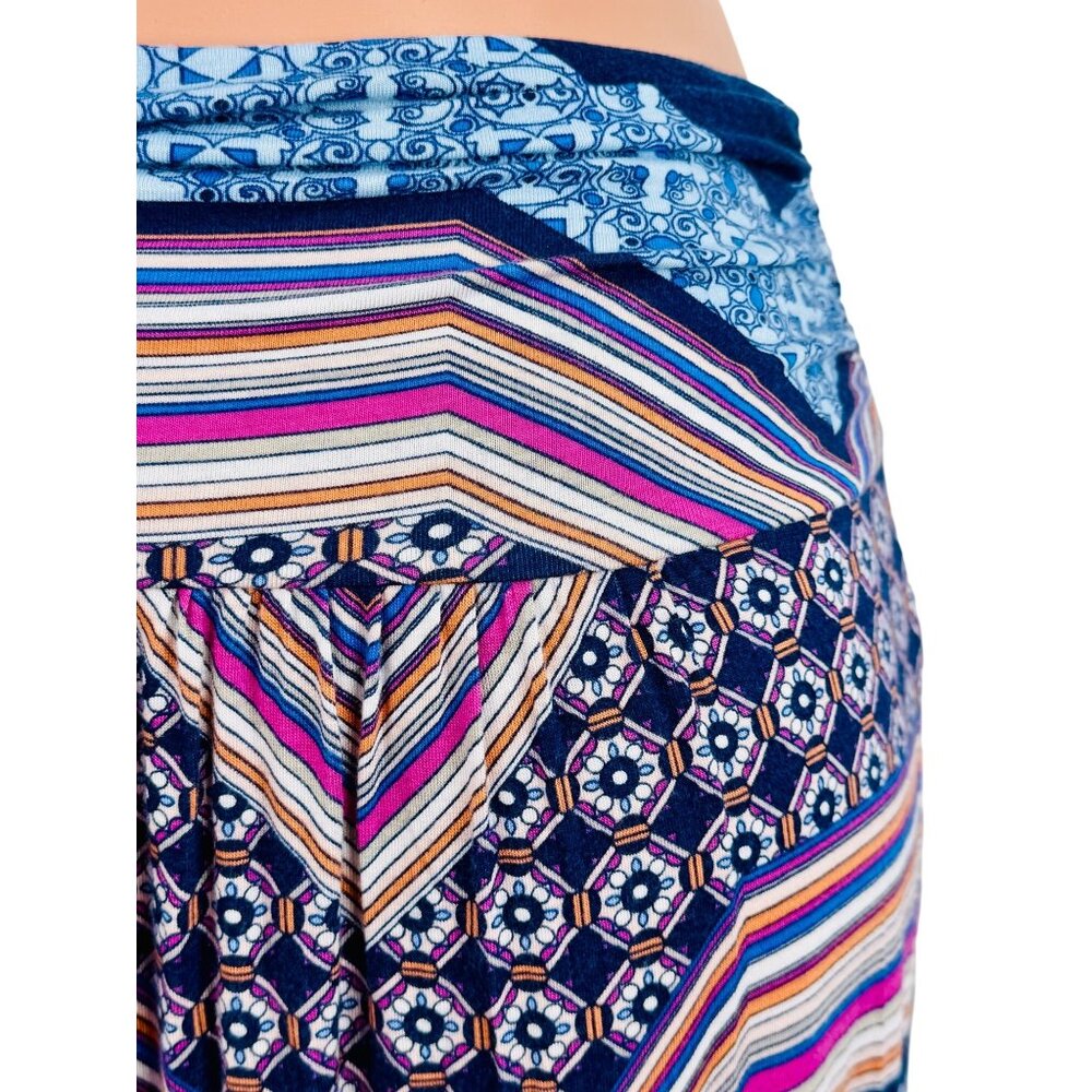 Anthropologie Multicolor Ruched Sides Maxi Skirt | Boho Poetcore Coastal Cowgirl - Picture 9 of 16